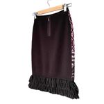 Anthropologie Sleeping on Snow Wool Fringe Sweater Skirt Black Purple Size XS Photo 5