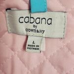 Crown & Ivy Cabana pink black quilted wubby pullover size large Photo 5