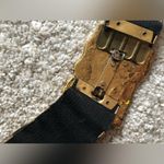 Vintage Gold tone metal Statement belt elastic adjustable 34” Renaissance Photo 6