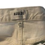 AGOLDE Women's 34 90s Mid Rise Straight In Fortune Cookie Cream White Button Fly Photo 7