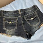Rue 21 Dark Blue Jean Shorts with Plaid Accents Photo 12