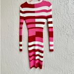 Solid & Striped NWT  Long Sleeve Rib Knit The Colette Mini Dress Pink Womens Size M Photo 2