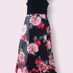 Slny Dress Fit & Flare Floral Skirt Ball Gown Black Red Maxi Plus Size 14 Photo 0