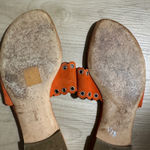 Philosophy di Alberta Ferretti 8 Orange Suede Leather Eyelet Thong Sandals 39 Photo 4