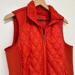 L.L. BEAN | Women's Orange Thinsulate Quilted Sherpa Fleece Lined Vest, M Reg Red Size M Photo 2