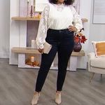 New Warp + Weft High Rise Skinny Jeans Indigo Rinse Stretch Denim Size 8 / 29 Blue Photo 1