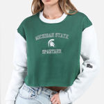 Hype and Vice NWT Michigan State Rookie Sweater Pullover Raglan Fleece Cropped Green Size XS Photo 0