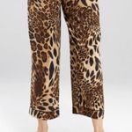 Natori  Black & Brown Animal Print Cropped Capri Pajama Sleep Pants S Photo 5