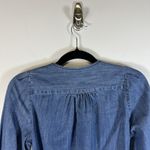 Madewell Womens XS Shirt Blouse Top Blue V-Neck 3/4 Sleeve Wrap Denim Woven Photo 6