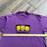 Anvil Vintage  Purple Tweety Bird Single Stitch Embroidered Graphic Tee Size XL Photo 5