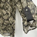 PJK Patterson J Kincaid Brown Snake Print Button Up Shirt Leather Trim Size M Size M Photo 4