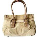Coach Vintage Suede Handbag, Tan, A06 - 13" W x 9"L, 5" handle drop Photo 5