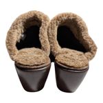 Stuart Weitzman Vtg Y2K Circuit Cola Brown Suede Shearling Lined Wedge Clogs 7 Photo 2