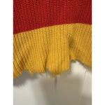 Fate Multi Color Size Medium Striped‎ Long Sleeve V Neck Cotton Cropped Sweater Photo 3