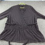 INC International Concepts Black Pink Polka Dot Sheer Blouse Top Plus Size 3X Photo 0