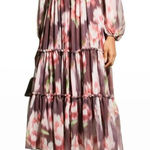 Sachin + Babi Jamie Blurred Floral Chiffon Midi Dress Purple Womens Size 6 Photo 0