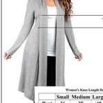 Bee Uniq Womens Cardigan Sweater Knee Length Open Front Hacci Duster Gray Small Photo 9