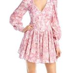 Bardot NWT Zelina Long Sleeve Mini Dress Corset Bodice Pink Floral Size 4 NEW Photo 0