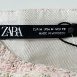 ZARA Tweed Cropped Top Pink Cream Gold Size Medium Photo 3
