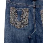 Code Bleu Jeans Soleil Bootcut Embellished Embroidered Rhinestone Women’s Size 8 Blue Photo 4