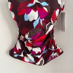 Athleta NWT Square Neck Bra Cup Tankini Swim Top Floral Modest 34D/DD Photo 2