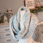 Peace & Pearls  Scarf Infinity Faux Fur Gray Plush Womens Photo 2