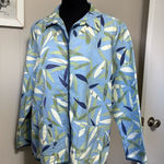 Alfred Dunner Women’s Size 18 100% Cotton Leaf Print Shirt Coastal Grandma Photo 0