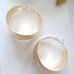 ZARA New!  Bright Golden Hoop Earrings Photo 3