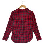 Uniqlo New Top Womens S Plaid Button Up Shirt Collar Long Sleeve Christmas Red Photo 14