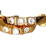 Vintage Dainty Gold Plated Gemstone Hoop Post Pierced Earrings Photo 0