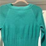 Requirements Aqua Mint Green Sweater Mettalic Beads 3/4 length sleeve Ribbed Photo 5