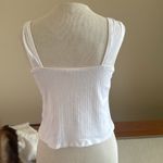 Garage  White flyaway lace Ribbed tie Tank Top Photo 4