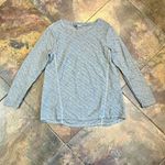 Daisy Fuentes  Gray Long Sleeve Blouse Ruffle Diagonal Stripes Large Photo 3