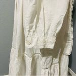 ZARA  Oyster White Bohemian Button-down Lapel Collar Trimmed Midi Dress Sz XXL Photo 13