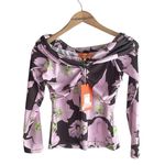 STINE GOYA Yuna Slinky Jersey Top Liquified Flora Purple Photo 0