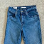 Levi's Strauss Distressed 724 High Rise Straight Leg Jeans Raw Hem Blue Size 25 Photo 1