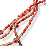 Free People Glass Beads Layered Choker Necklace Summer Dive Red NWT Bohemian Photo 6