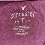 American Eagle  Soft and Sexy Dusty Rose Pink Draped Crop Top Small Photo 1