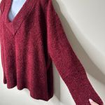 Ava & Viv  Burgundy Shimmer V Neck Sweater Women's 2X Photo 2