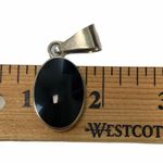 Sterling Silver  Black Oval Pendant Photo 3
