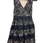 NIKIBIKI Dress Black Lace V Neck Sleeveless A Line Work Women Small Photo 0