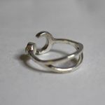 Source Unknown NWOT Magical Crescent Moon Turquoise Gemstone Trendy Unisex Size 8 Open Ring Photo 2