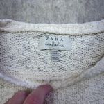 ZARA  Trafaluc Cream Knit Lace Insert Long Sleeve Sweater Women Size M Photo 2