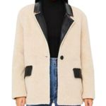 We Wore What Womens Oversized Faux Fur Blazer Jacket Small Ivory Vegan Leather NWT Photo 0