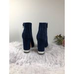 XOXO Yardley Dress Boots Navy Faux Suede Rhinestone Heels Size 9M Zipper Side Photo 3