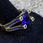 TJ Maxx New 18K yellow gold filled blue Sapphire fashion jewelry wedding ring size 9.5 Photo 1