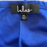 Lulus Keep on Flourishing Blue Ruffled Asymmetrical Bodycon Dress XL Photo 8