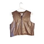 Stonebridge Petite Women’s 100% Leather Vest Brown Size XS Photo 1