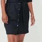 UNTUCKit Angela Black Shirt Dress 2 Tie Waist Long Sleeve Button Down Career Photo 0
