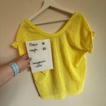 Free People FP Movement Yellow Mesh Top Athletic Tee Ruched Sleeve‎ Medium Photo 2